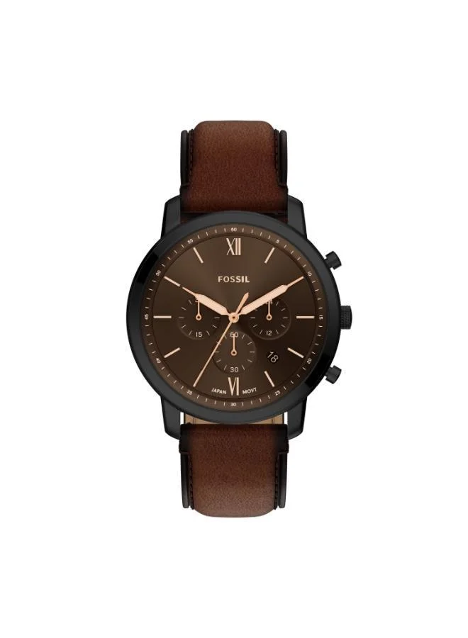 FOSSIL FS6163 Analog Watch with Stainless Steel Leather Strap