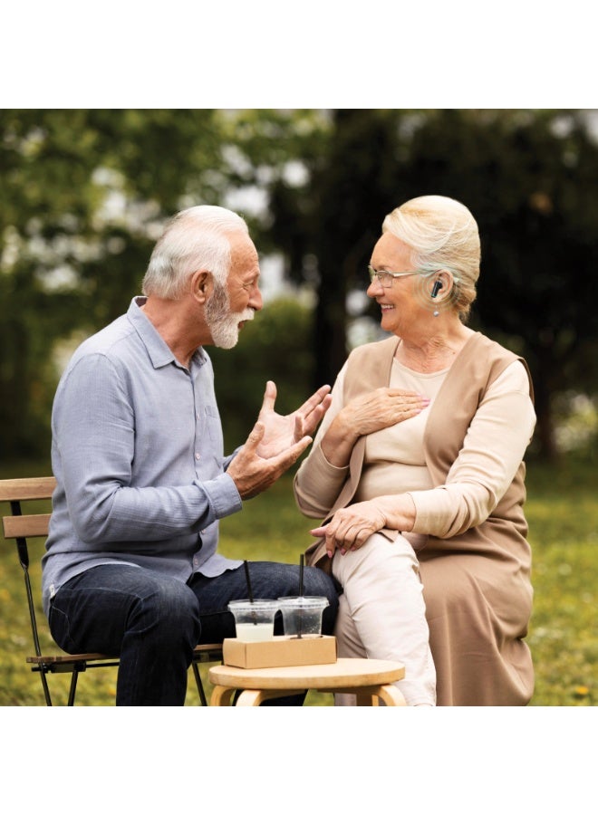 جرين ليون أجهزة سمع رقمية Inspire مزودة بتقنية ENC وWNR متقدمة وشاشة رقمية / تعزيز سمع يصل إلى 30 ديسيبل / 36 ساعة مع حافظة / وقت تشغيل 4 ساعات / تقنية مضادة للصفير - أسود - Image 2