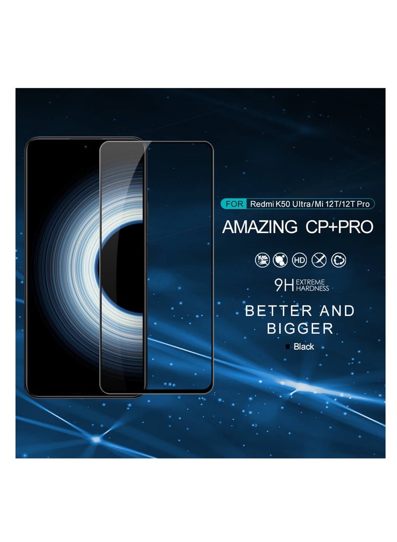 Nillkin Nillkin Amazing CP+ Pro tempered glass screen protector for Xiaomi Redmi K50 Ultra/ Xiaomi 12T/ 12T Pro (Black)  - Image 2