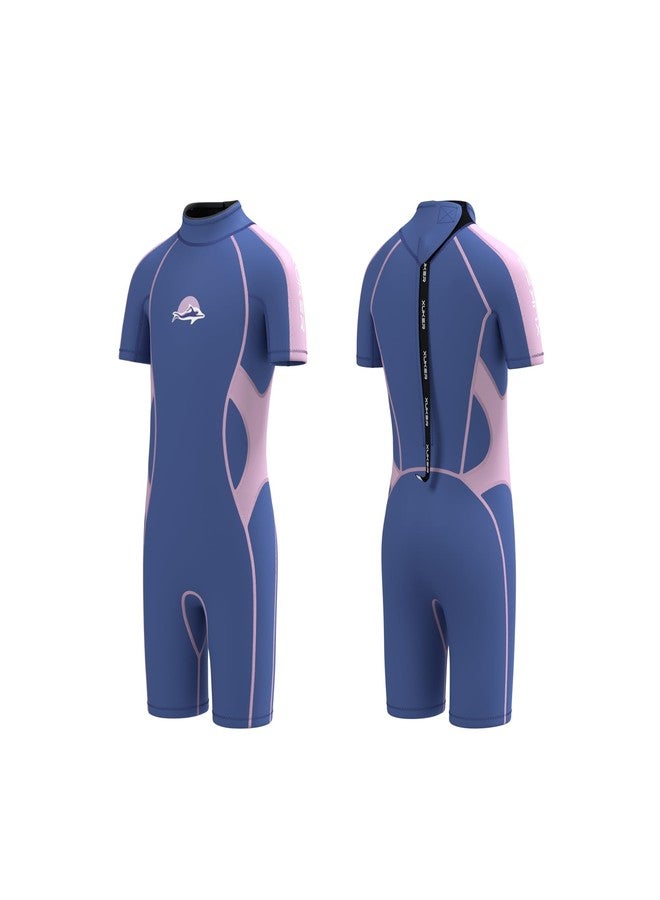 XUKER Kids Wetsuit for Boys Girls Toddlers 3mm Shorty Wet Suit Neoprene Back Zip Thermal Wetsuits for Teens Scuba Dive Swimming Boating Snorkeling - Image 1