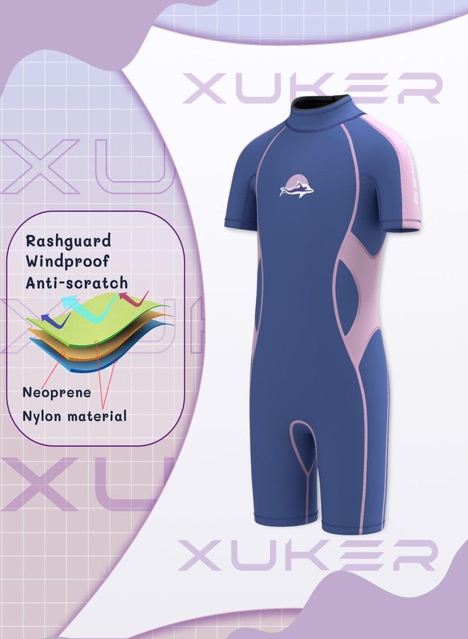 XUKER Kids Wetsuit for Boys Girls Toddlers 3mm Shorty Wet Suit Neoprene Back Zip Thermal Wetsuits for Teens Scuba Dive Swimming Boating Snorkeling - Image 4