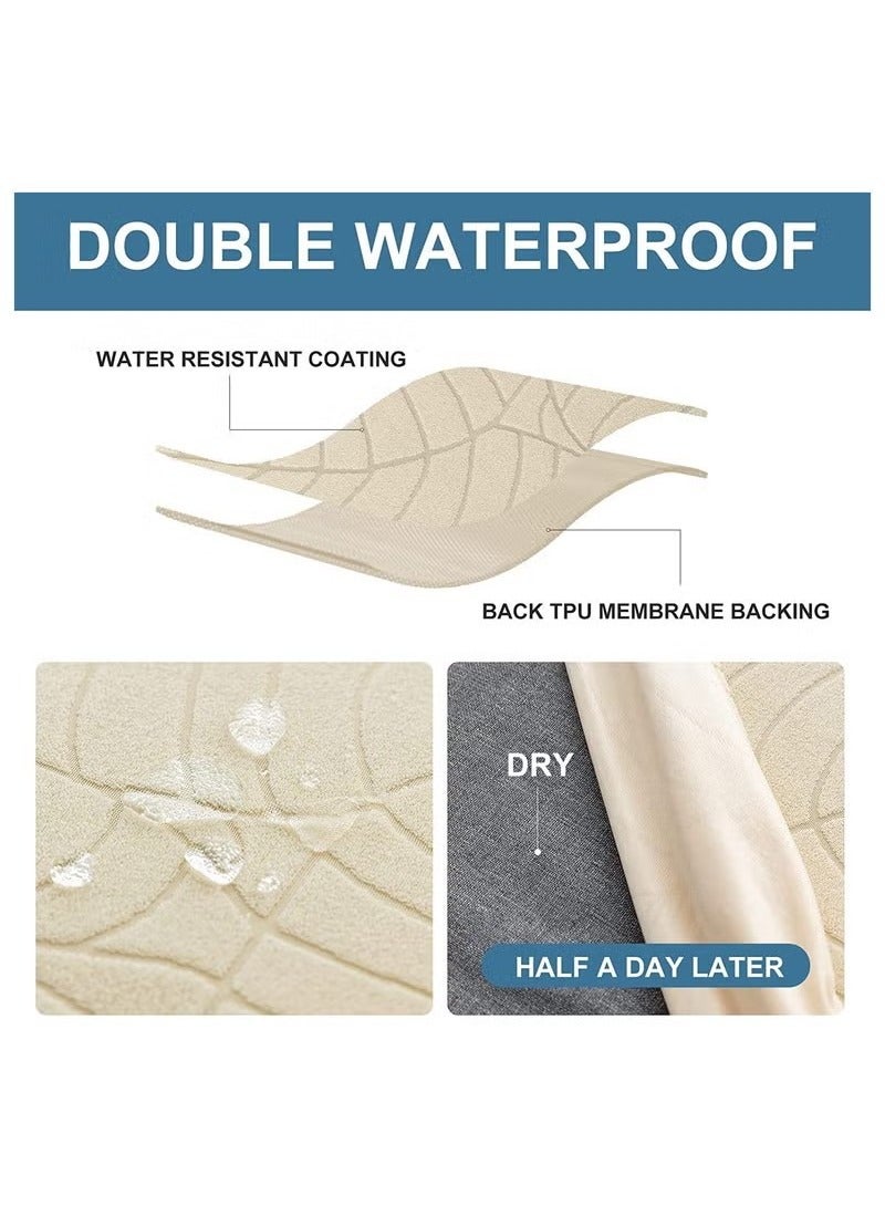 Beauenty 6 PCS Waterproof Chair Covers for Dining Room, Stretch Jacquard Dining Chair Slipcovers, Removable Washable Chair Protector for Kitchen, Hotel, Restaurant,Beige - Image 5