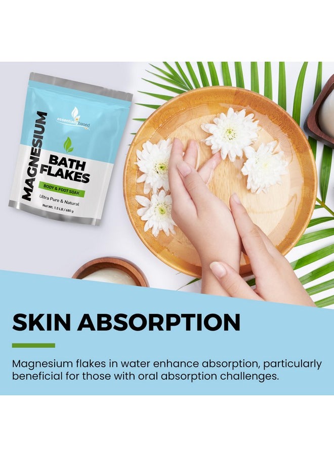 essentiallybased Magnesium Flakes By Essentially Based24 Oz Ultra Pure Magnesium Chloride In Resealable Packalternative To Epsom Bath Saltsuse For Magnesium Bath Soak Or Foot Soak  - Image 3