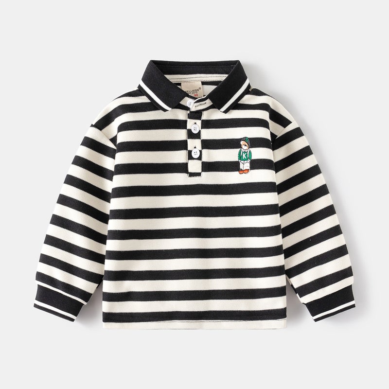 Children'S Long-Sleeved T-Shirt 2026 Spring New Style Boys' Polo Shirt Baby Bottoming Lapel Top Trendy Kidsren'S Clothing - Image 3