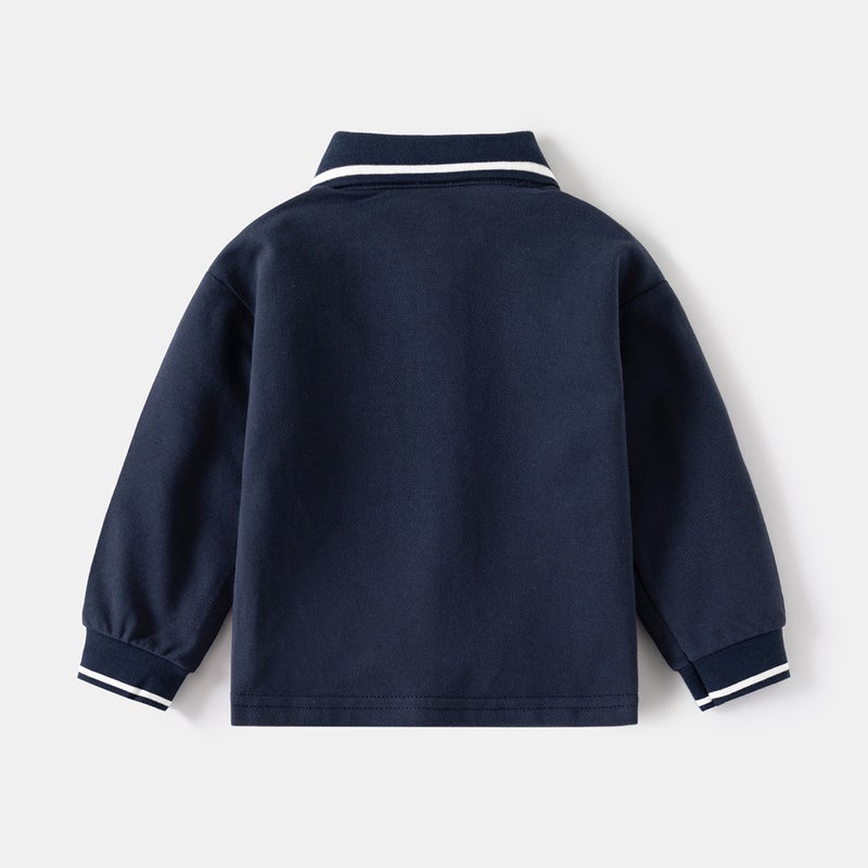 Children'S Long-Sleeved T-Shirt 2026 Spring New Style Boys' Polo Shirt Baby Bottoming Lapel Top Trendy Kidsren'S Clothing - Image 4
