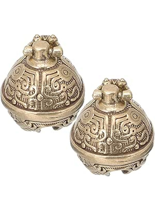 2 Vintage Small Bell Pendant For Crafts Keychain Making Charming Decor - Image 1