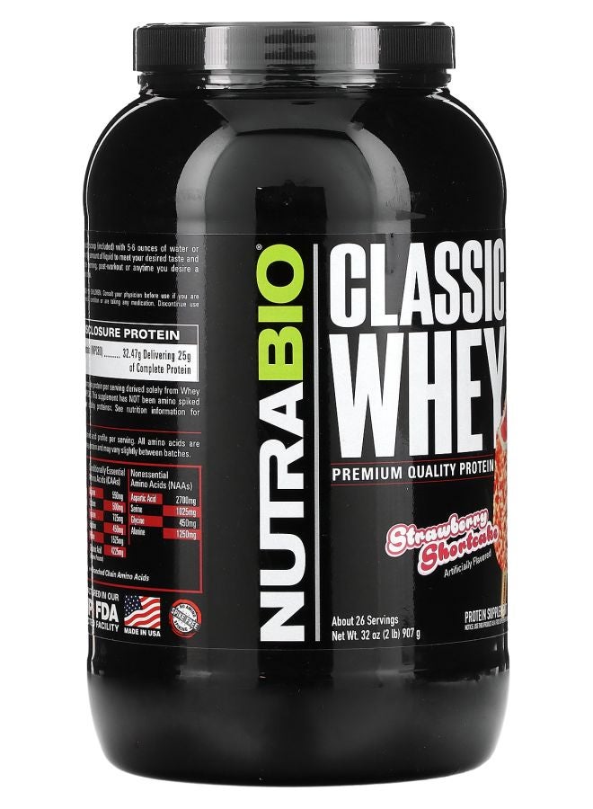 NutraBio Classic Whey Protein Strawberry Shortcake 2 lb (907 g) - Image 2