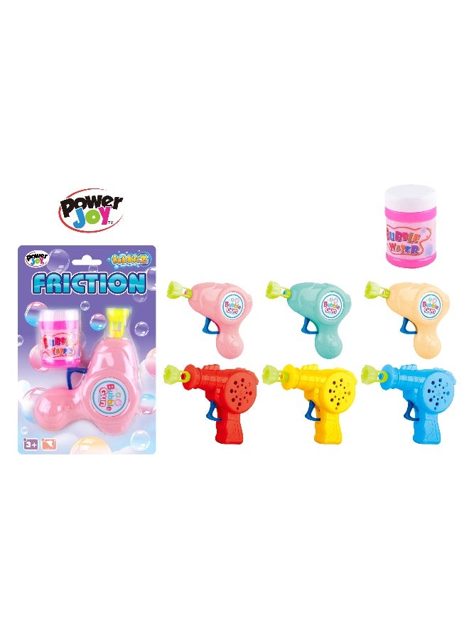 Power Joy Friction Bubble Mini Gun, Assorted 1 Piece (Style & Color May Vary) Each Sold Separately - Image 1