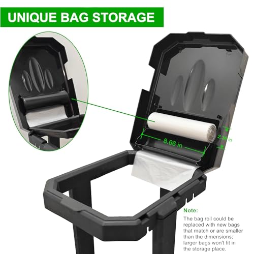 HolaKit Collapsible Trash Bag Holder with Reinforced Legs and Bonus Inner Storage Compartment, Portable Trash Can, Outdoor Waste Bin with 20 Bags Included for Camping, RV, Picnic, and Home Use - Image 3