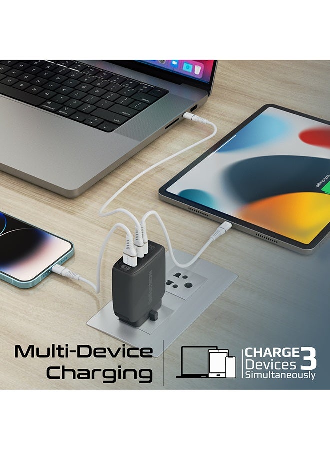 REBENUO 120W Super-speed GaNFast Charger With Power Delivery & Quick Charge 3.0 Black - Image 4