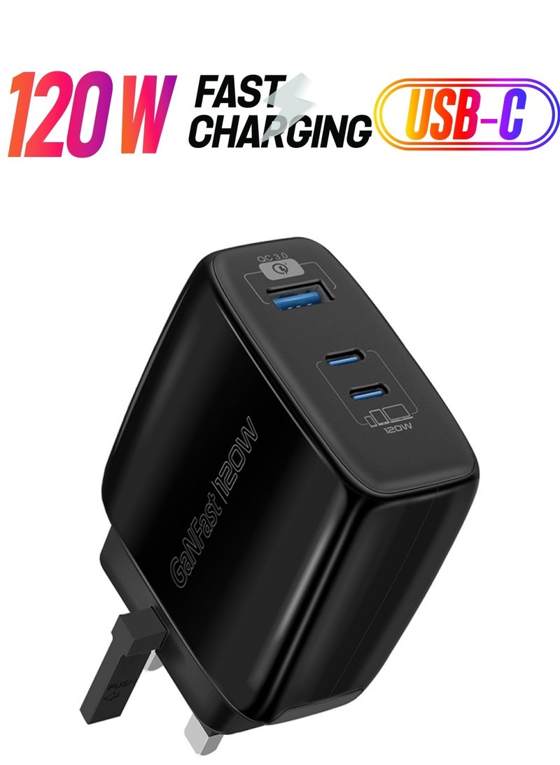 REBENUO 120W Super-speed GaNFast Charger With Power Delivery & Quick Charge 3.0 Black - Image 1