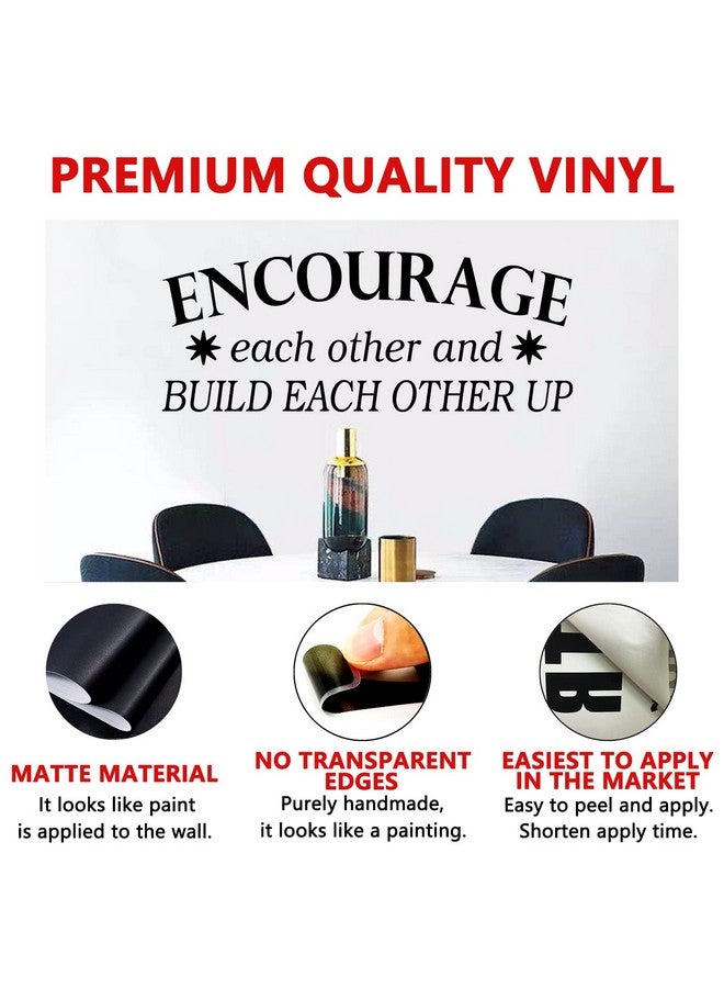 AnFigure Teamwork Wall Art, Motivational Wall Decals, Quotes Childrens Teenager Girl Boy Kids Nursery Playroom Poster Art Home Decor Vinyl Stickers Encourage Each Other & Build Each Other Up 32"x12.5" - Image 2