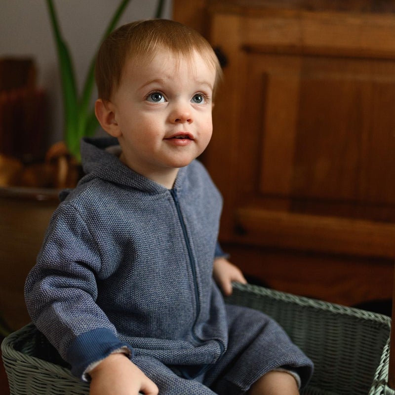 Antebies Blue Futter Bear Ears Sweatshirt Pants Set  - Image 5
