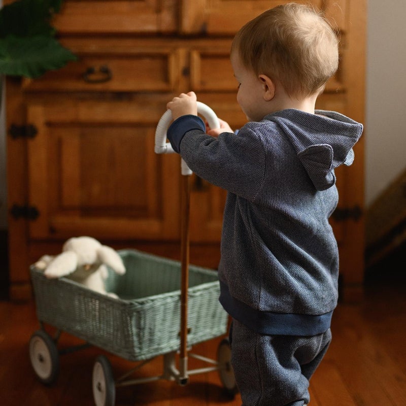 Antebies Blue Futter Bear Ears Sweatshirt Pants Set  - Image 1