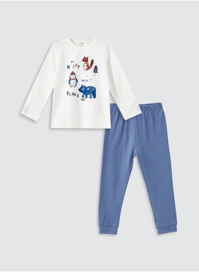 LC WAIKIKI Crew Neck Printed Baby Boy Pajamas Set  - Image 1