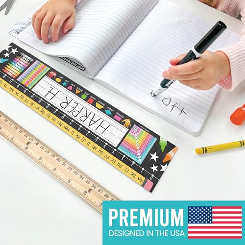 Hadley Designs Desk Name Tags for Classroom -25 Student Name Plates for Classroom Kindergarten, Preschool, 1st, 2nd & 3rd Grade, 13x3 Teacher Nameplates for Student Desks, Chalkboard Nametags - Image 3