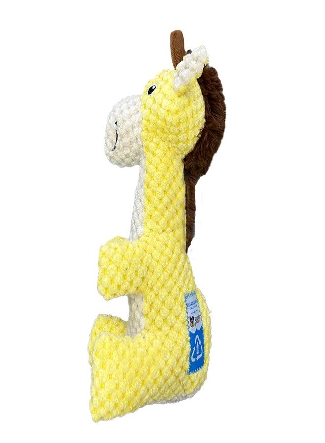 Spunky pup Clean Earth Plush Dog Toy with Squeaker - Recycled, Eco-Friendly, Floats for Beach, Lake, Pool - Giraffe - Image 1