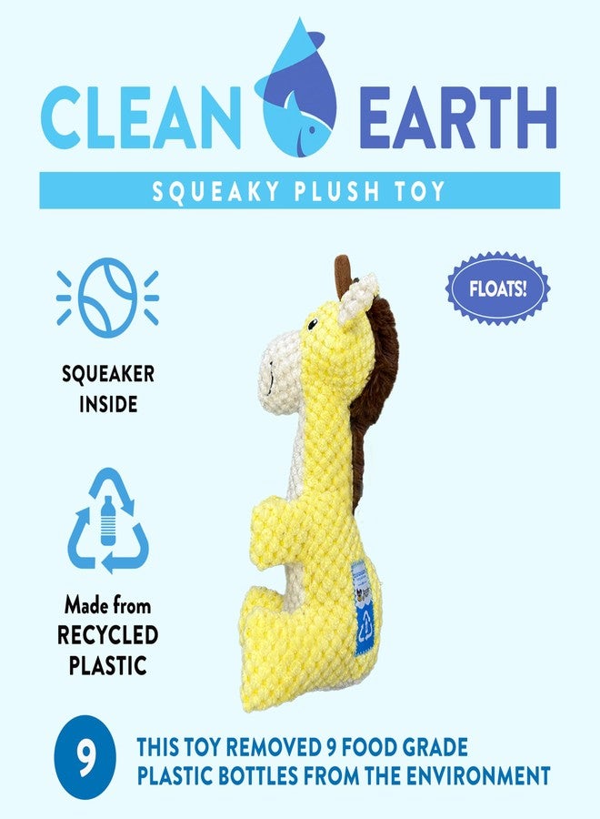 Spunky pup Clean Earth Plush Dog Toy with Squeaker - Recycled, Eco-Friendly, Floats for Beach, Lake, Pool - Giraffe - Image 2