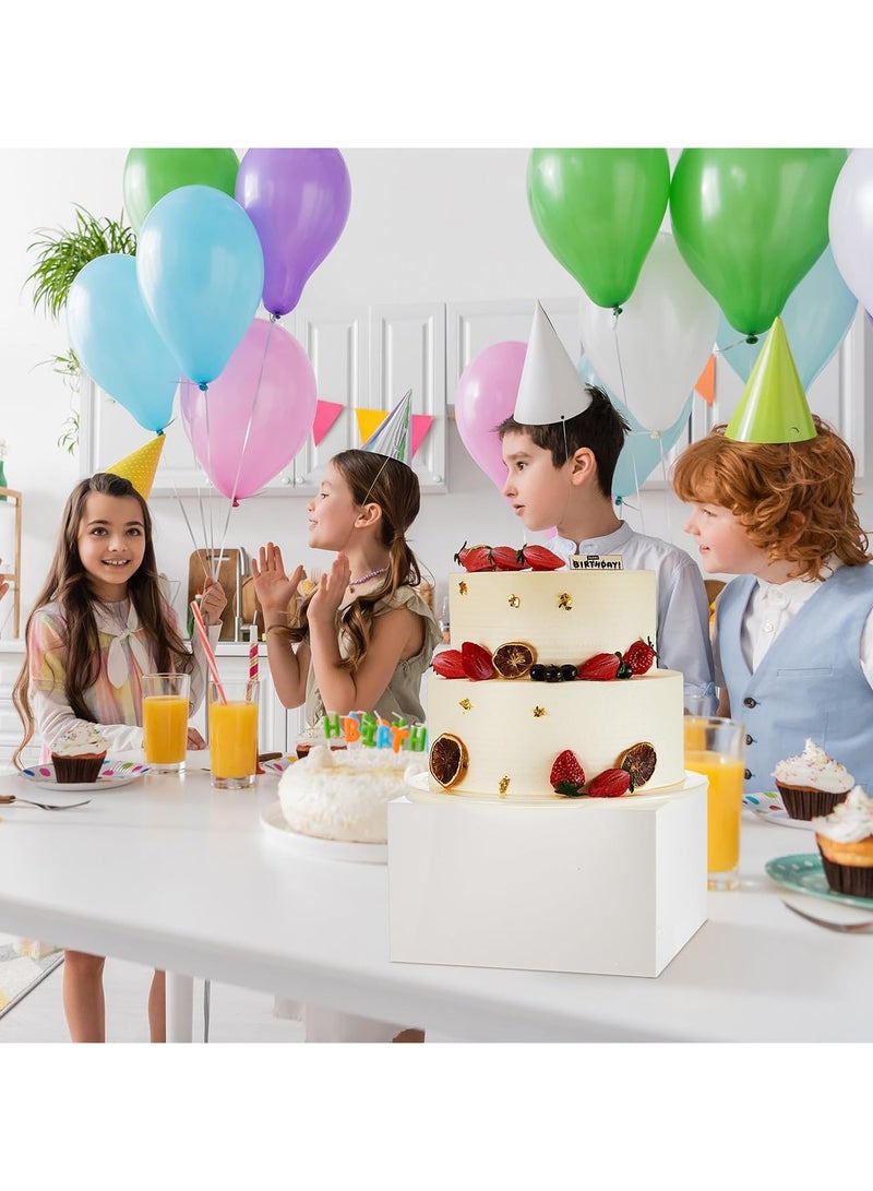 TPGP 6 Pcs White Acrylic Riser Set, 8, 9, 10 Inch Buffet Risers with Hollow Bottoms, Nesting Food Display Stands for Parties, 5-Sided Acrylic Cubes for Display, Catering Dessert Cupcake Wedding Party Pedestals - Image 4