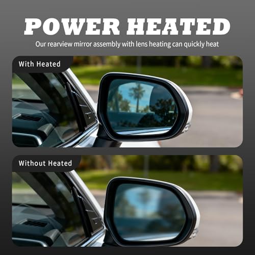 Jecoupoon Left Driver Side Mirror Assembly Compatible with Corolla 2014-2018 Heated Power Turn Signal Light White TO1320295 (7Pins) - Image 3