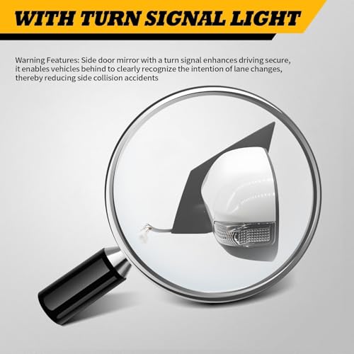 Jecoupoon Left Driver Side Mirror Assembly Compatible with Corolla 2014-2018 Heated Power Turn Signal Light White TO1320295 (7Pins) - Image 4