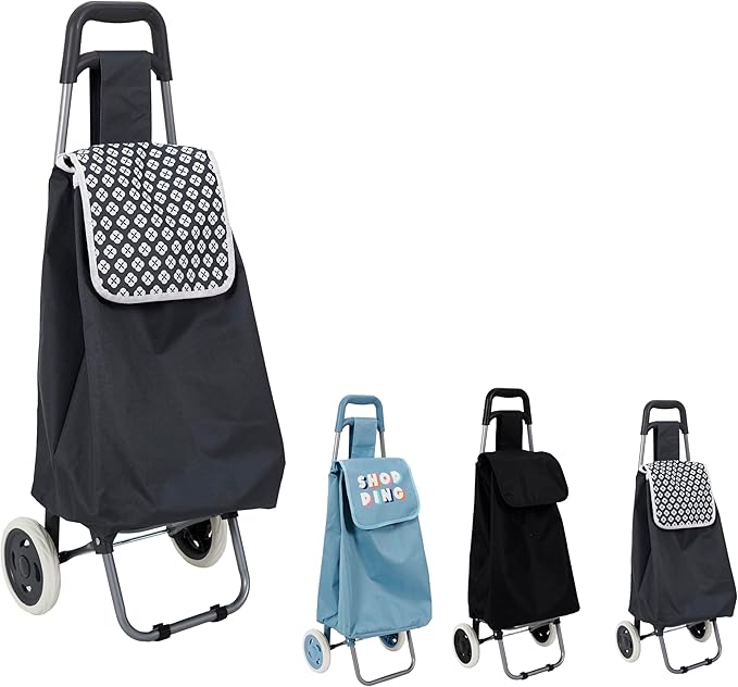 Home Dwell 2-Wheel Shopping Trolley | Black | Foldable, Lightweight & Spacious Trolley for Groceries, Laundry & Everyday Use - Image 5