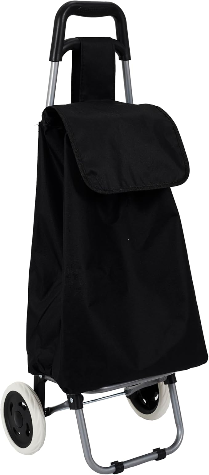 Home Dwell 2-Wheel Shopping Trolley | Black | Foldable, Lightweight & Spacious Trolley for Groceries, Laundry & Everyday Use - Image 1