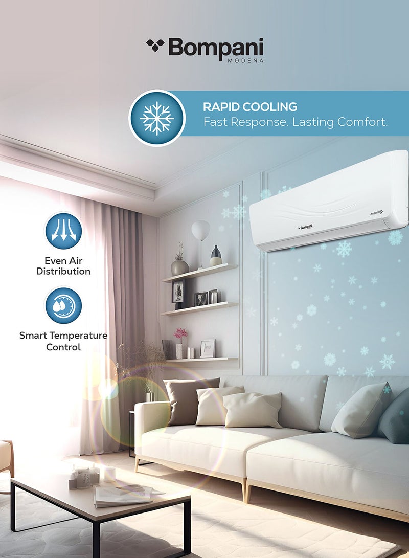 بومباني مكيف سبليت أبيض 18000 وحدة، روتاري عاكس، R410A، بارد فقط - Image 5