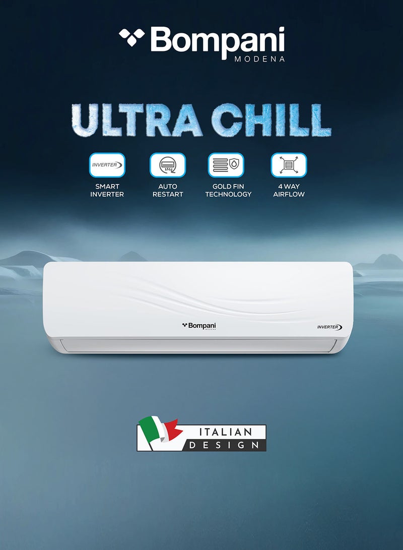 بومباني مكيف سبليت أبيض 18000 وحدة، روتاري عاكس، R410A، بارد فقط - Image 2