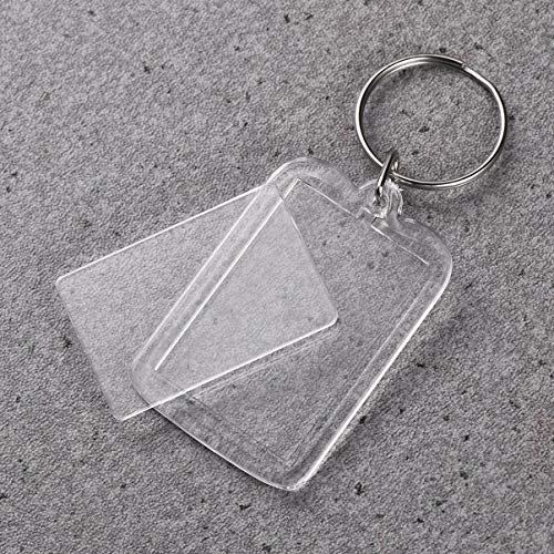 HEALLILY 10set Acrylic Photo Snap- in Key Chain Transparent Clear Acrylic Blank Shape Picture Frame Keychain with Split Ring for Women and Men - Image 2