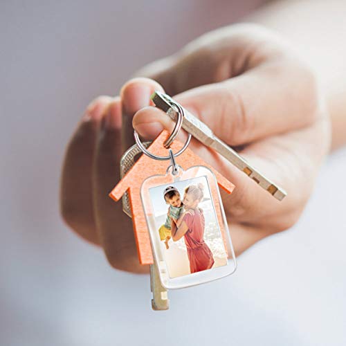 HEALLILY 10set Acrylic Photo Snap- in Key Chain Transparent Clear Acrylic Blank Shape Picture Frame Keychain with Split Ring for Women and Men - Image 3