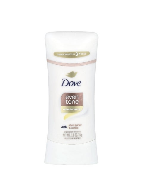 Dove, Even Tone + Niacinamide, Antiperspirant Deodorant, Shea Butter & Vanilla, 2.6 oz (74 g)