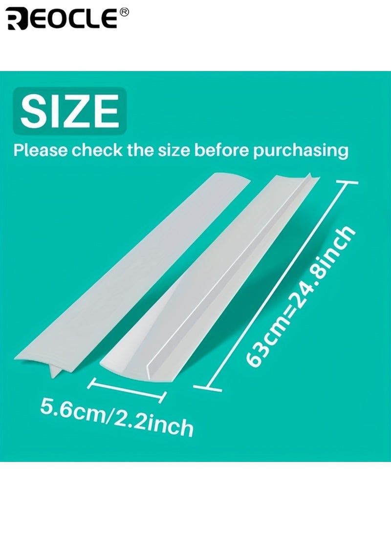 REOCLE 2pcs 24.8 Inches Durable Silicone Kitchen Gap Sealing Strip High Temperature Resistance Splash Proof Protective Cover Waterproof and Stain Resistant Essential Upgrade for Clean Cooking Surfaces - Image 5
