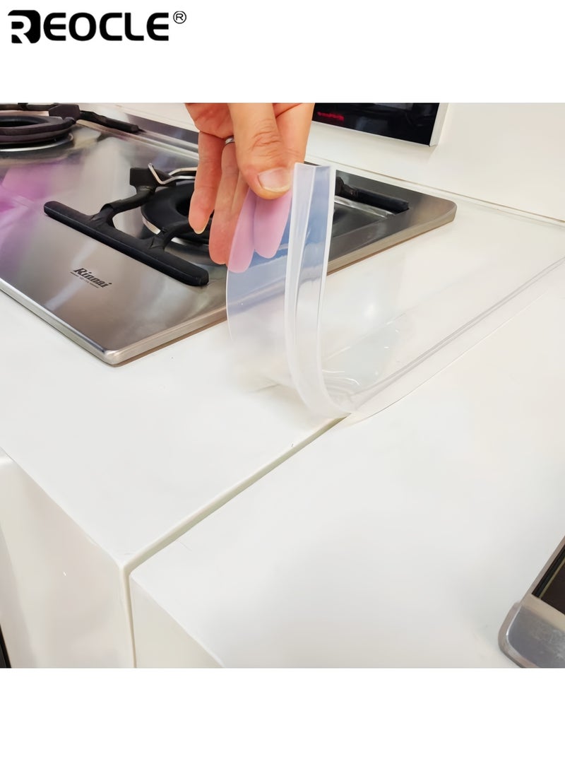 REOCLE 2pcs 24.8 Inches Durable Silicone Kitchen Gap Sealing Strip High Temperature Resistance Splash Proof Protective Cover Waterproof and Stain Resistant Essential Upgrade for Clean Cooking Surfaces - Image 4