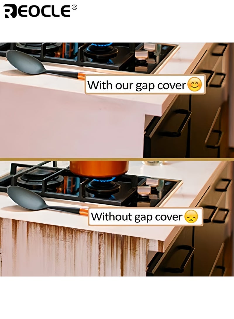REOCLE 2pcs 24.8 Inches Durable Silicone Kitchen Gap Sealing Strip High Temperature Resistance Splash Proof Protective Cover Waterproof and Stain Resistant Essential Upgrade for Clean Cooking Surfaces - Image 3