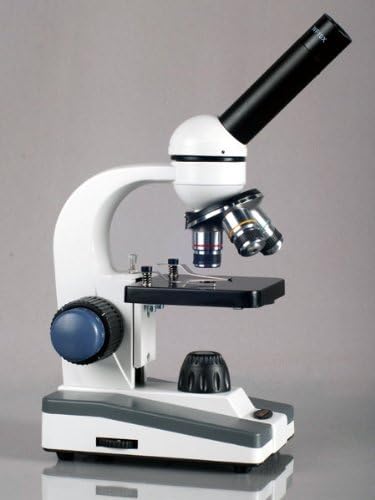 AmScope AmScope 40X1000X Student Biological Compound Monocular Microscope w Metal Framework Optical Glass Lenses Mechanical Stage Coarse  Fine Focus  - Image 1