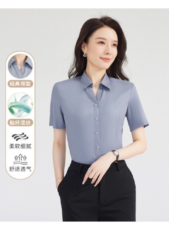 ROMON Women'S Short-Sleeve Shirt, Versatile Fashion For Business, Daily Wear, And Commuting - Image 1