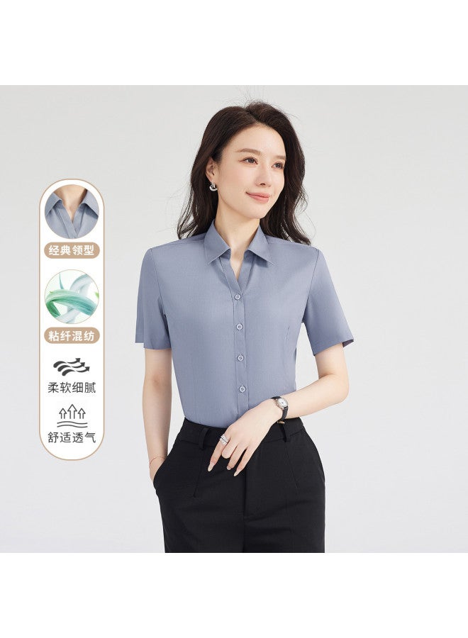 ROMON Women'S Short-Sleeve Shirt, Versatile Fashion For Business, Daily Wear, And Commuting - Image 2
