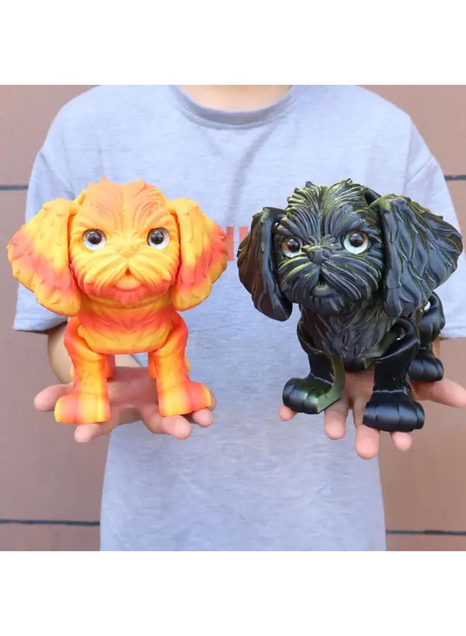 Orange Rainbow 3D Printed Long Eared Dog Statue 9 5cm Animal Figurine Gift - Image 5