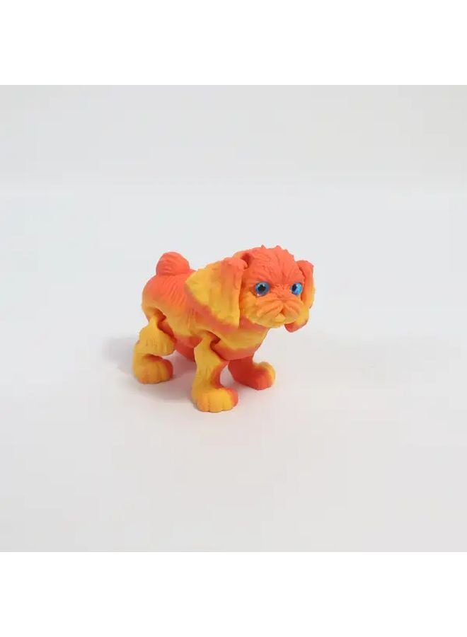 Orange Rainbow 3D Printed Long Eared Dog Statue 9 5cm Animal Figurine Gift - Image 1