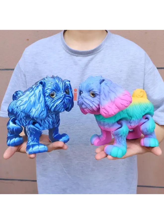 Orange Rainbow 3D Printed Long Eared Dog Statue 9 5cm Animal Figurine Gift - Image 3