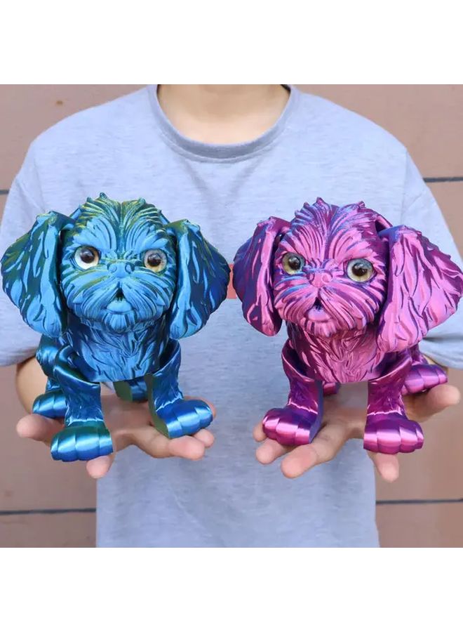 Orange Rainbow 3D Printed Long Eared Dog Statue 9 5cm Animal Figurine Gift - Image 2