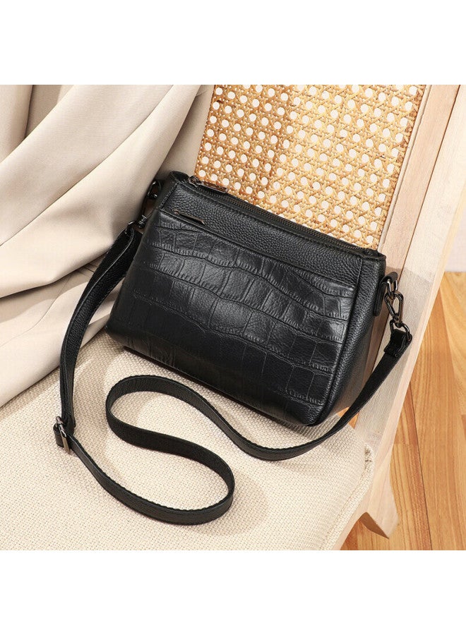 Viney Leather Handbag, Women's Crossbody Bag, Middle-aged Luxury Shoulder Bag, Practical High-end Birthday And Mother's Day Gift - Image 1