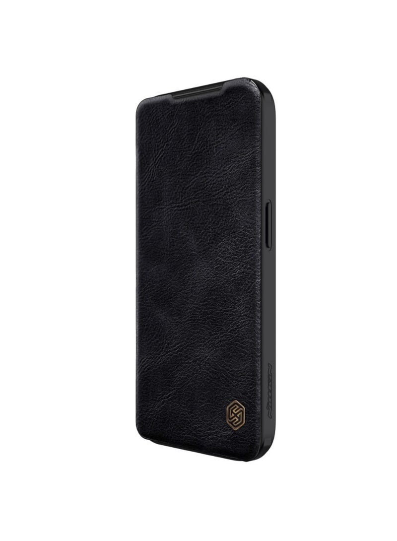Nillkin For iPhone 15 Pro 6.1 Nillkin Qin Pro Leather Flip Case with Camera Cover (Black) - Image 4