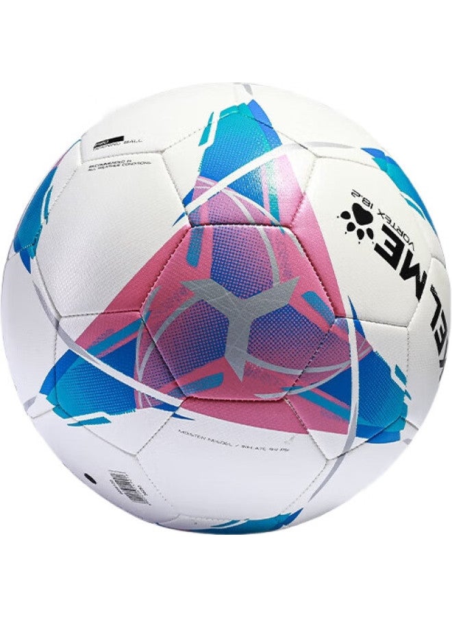 KELME كرة قدم كيلمي مقاس 5 للمنافسة والتدريب، التربية البدنية للمدارس المتوسطة، الطلاب، كرة خاصة مقاس 4 مخيطة بالآلة ومقاومة للاهتراء، وردي وأزرق - Image 1