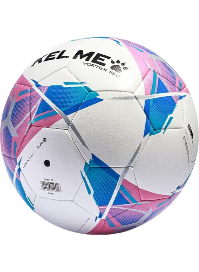 KELME كرة قدم كيلمي مقاس 5 للمنافسة والتدريب، التربية البدنية للمدارس المتوسطة، الطلاب، كرة خاصة مقاس 4 مخيطة بالآلة ومقاومة للاهتراء، وردي وأزرق - Image 2