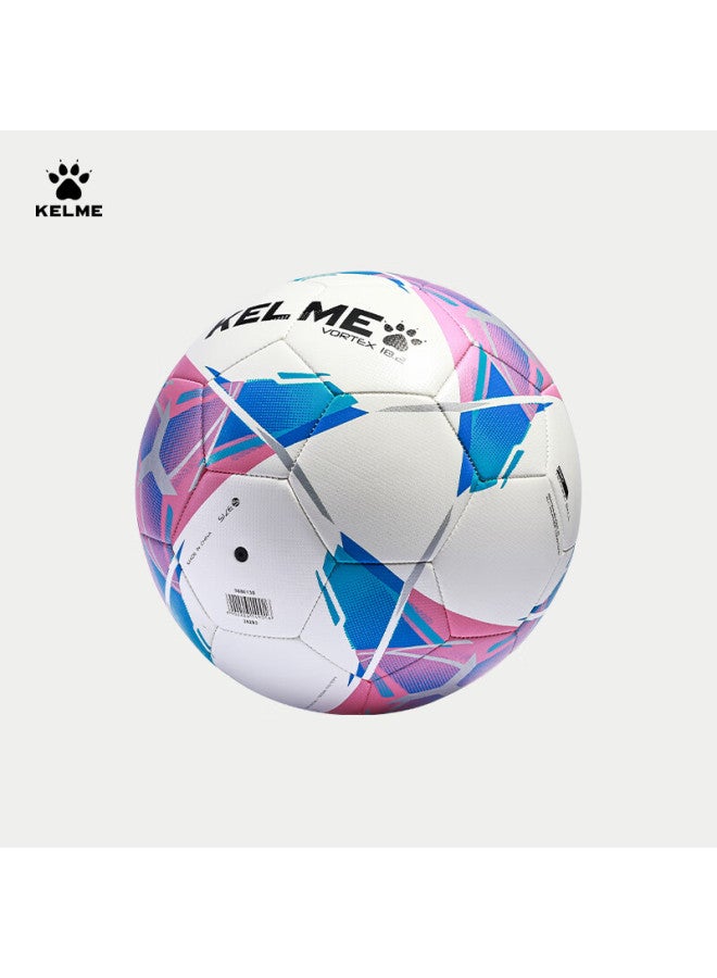 KELME كرة قدم كيلمي مقاس 5 للمنافسة والتدريب، التربية البدنية للمدارس المتوسطة، الطلاب، كرة خاصة مقاس 4 مخيطة بالآلة ومقاومة للاهتراء، وردي وأزرق - Image 3