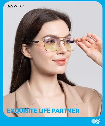 ANYLUV Blue Light Glasses MenWomen Blue Light Blocking Glasses Computer Screen Blocker Eyes Protection Glasses - Image 3
