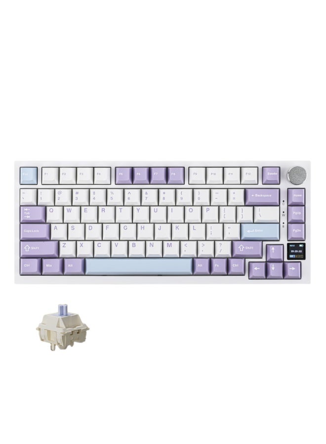 A-jazz AK820 Pro 75% Wireless Mechanical Keyboard with TFT Smart Display&Knob, Gasket-Mounted Gaming Keyboard,Bluetooth/2.4GHz/USB-C Wired  - Image 1