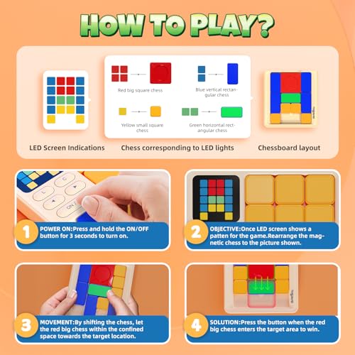 HOMESTEC Super Slide Puzzle Hand Held Travel Games for Kids Brain Teaser Toys Road Trip Activities for Boys Girls Adults Birthday Easter Basket Stuffers - Image 5